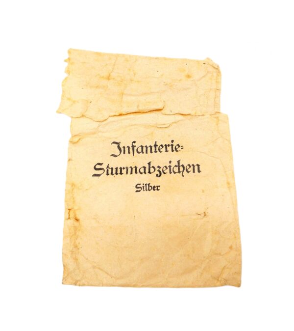 Verleihungstüte zum Infanterie Sturmabzeichen Silber - ISA - Referenzstück