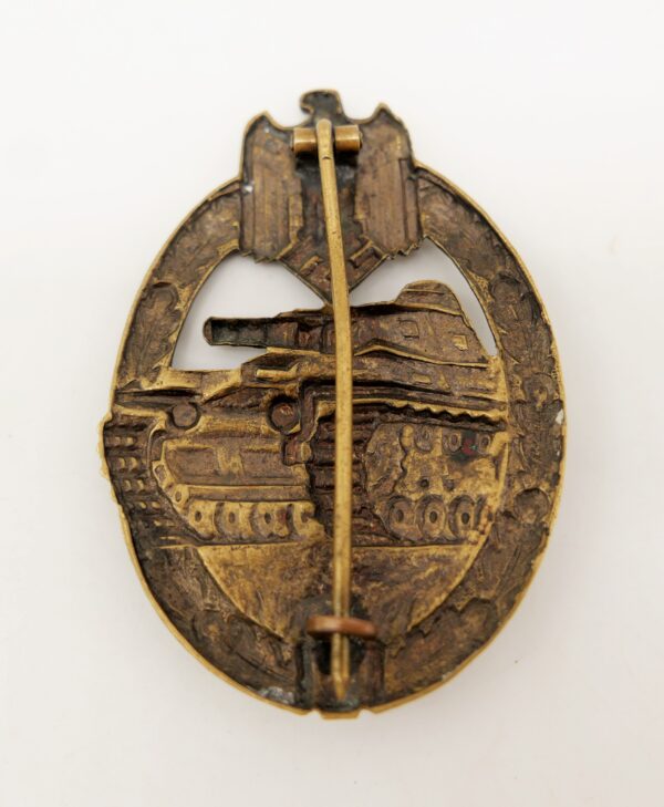 Panzerkampfabzeichen Bronze - Wurster - Hohlprägung aus Tombak - PKA – Bild 2