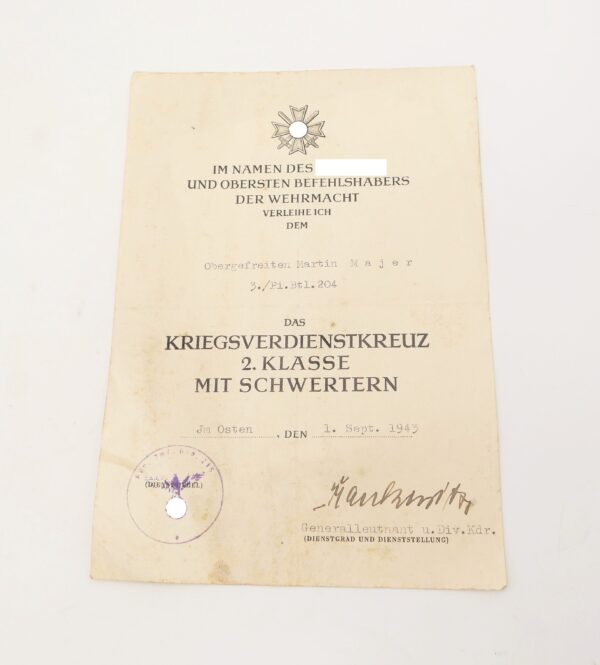 Verleihungsurkunden zum KVK 2. Klasse und der Medaille Winterschlacht im Osten – 3./Pi. 204 – Bild 3