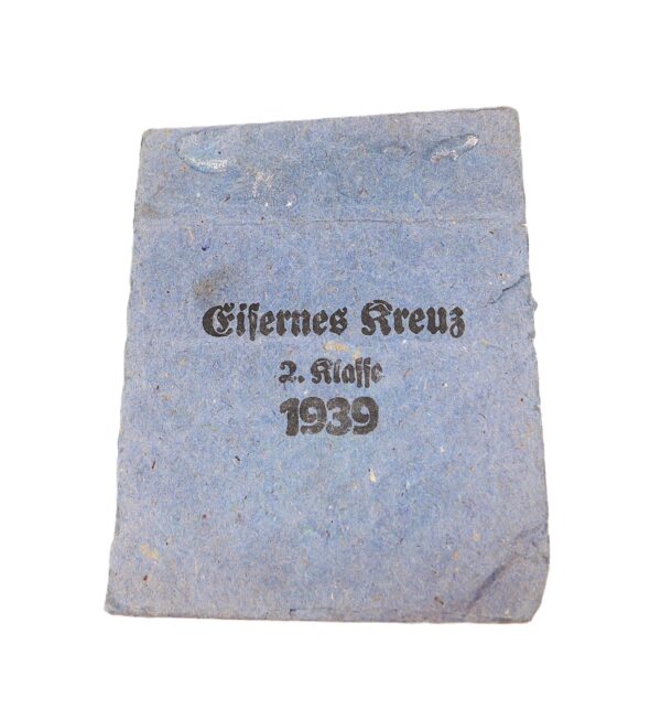 Verleihungstüte zum Eisernen Kreuz 2. Klasse 1939 - Hersteller Ernst L. Müller, Pforzheim - EK