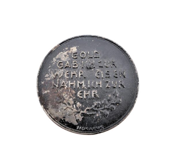 Medaille – In eiserner Zeit 1916 – Gold gab ich zur Wehr – Eisen nahm ich zur Ehr – Bild 2