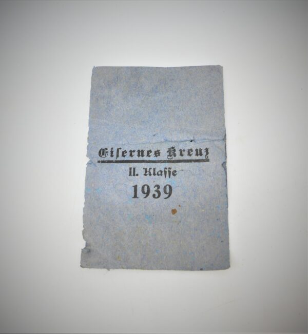 Verleihungstüte zum Eisernen Kreuz 2. Klasse 1939 – Hersteller Wächtler & Lange, Mittweida - Kleine Ausführung