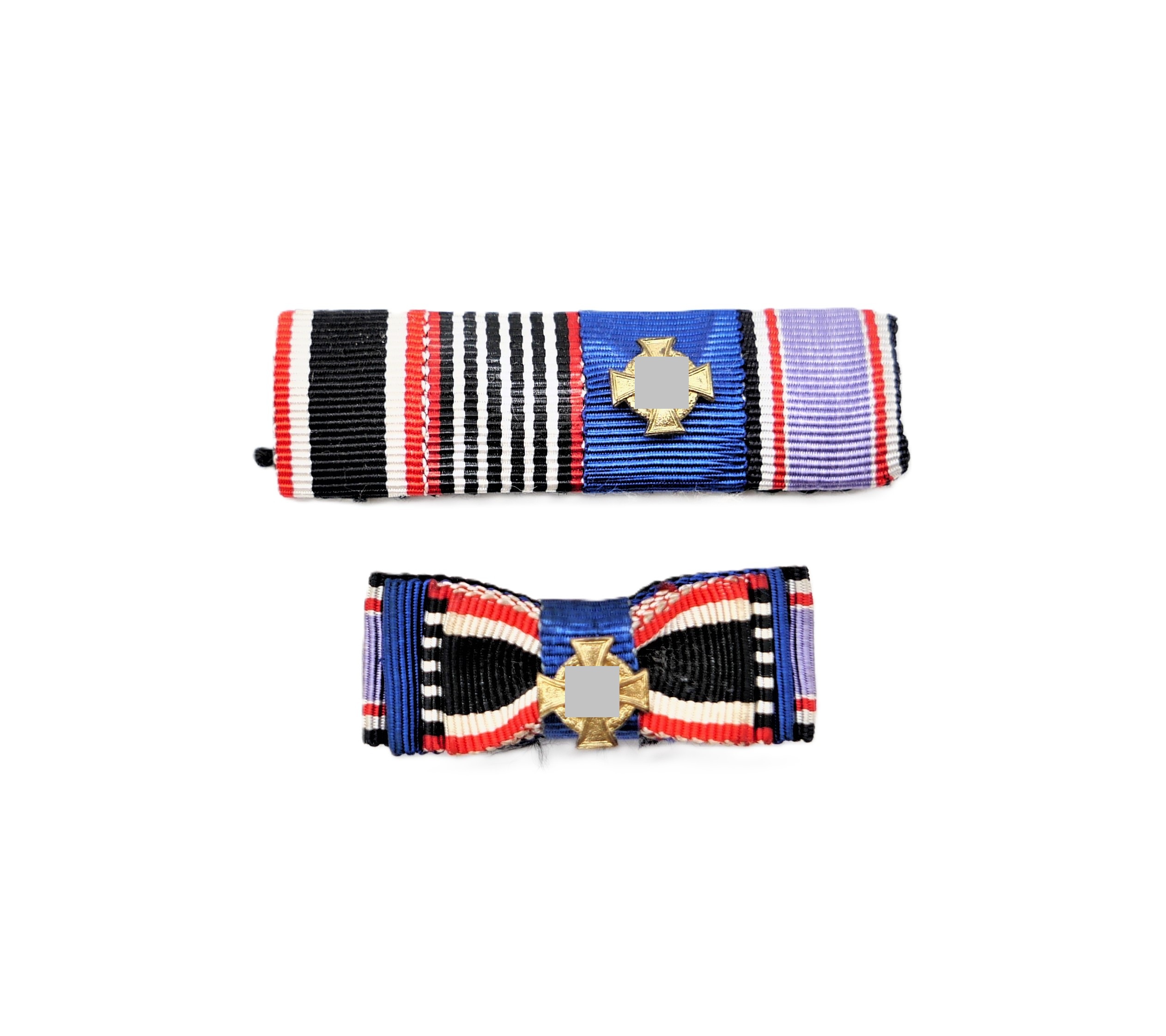 Feldpange und Knopflochschleife - Schachtel Juwelier Otto Marcks, Greifwald - KVK - Kriegshilfsdienst - Treudienst - Luftschutz – Bild 2