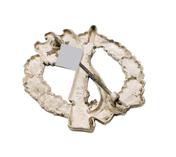 Infanterie Sturmabzeichen Silber – Hersteller JFS (Josef Feix & Söhne, Gablonz) - Hohlprägung - Top Bodenfund – ISA – Bild 3