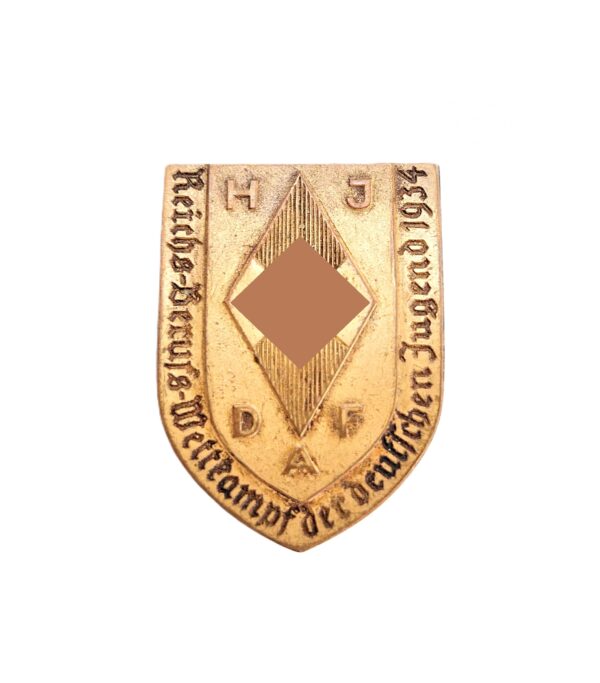 Abzeichen – HJ (Hitlerjugend) – DAF (Deutsche Arbeiterfront) Reichsberufs-Wettkampf der deutschen Jugend 1934