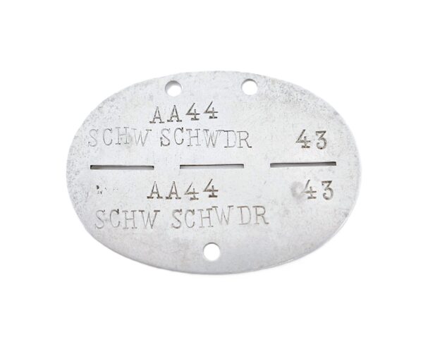 Erkennungsmarke - A. A. 44 (Aufklärungs Abteilung) - SCHW SCHWDR - 44. Infanterie Division - Hoch- und Deutschmeister - EKM – Bild 2