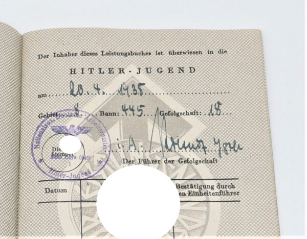 HJ (Hitlerjugend) - Leistungsbuch - Besitzzeugnis und Verleihungstüte des Leistungsabzeichen Silber – Bild 5