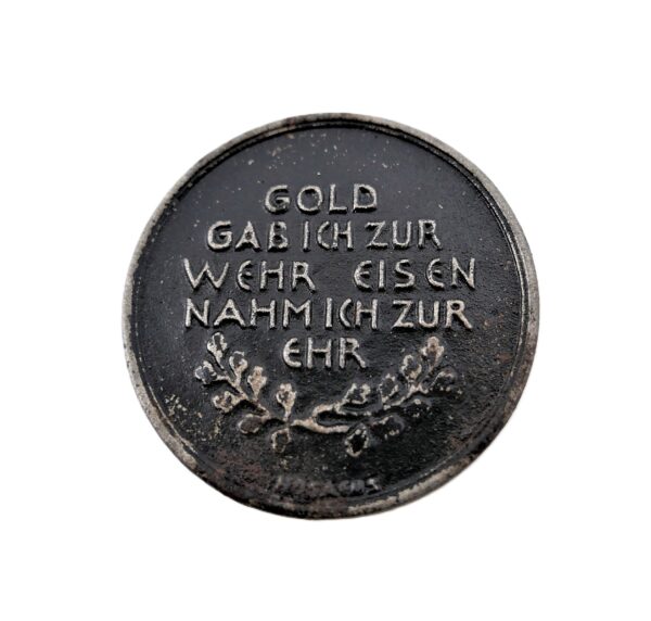 Medaille – In eiserner Zeit 1916 – Gold gab ich zur Wehr – Eisen nahm ich zur Ehr – Bild 2