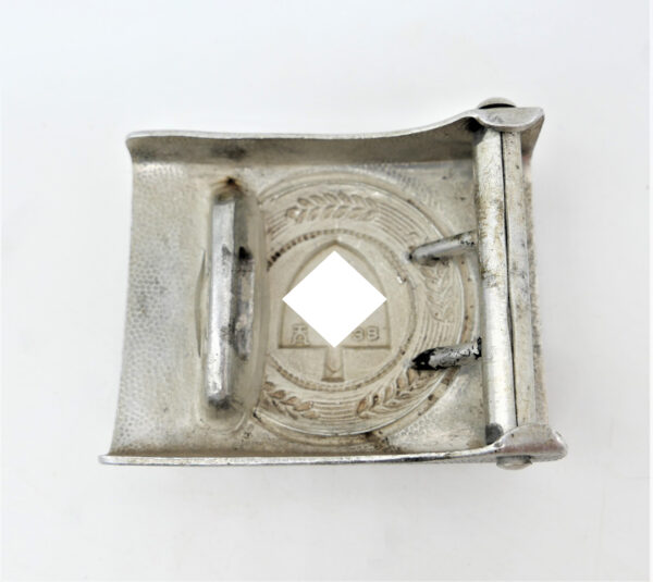 RAD (Reichsarbeitsdienst) Koppelschloss – Aluminium – Hersteller HA (Hermann Aurich, Dresden) – Bild 3