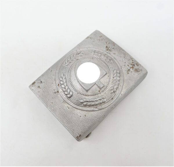 RAD (Reichsarbeitsdienst) Koppelschloss – Aluminium – Hersteller R. S. & S. (Rudolf Sieper & Sohn, Lüdenscheid)