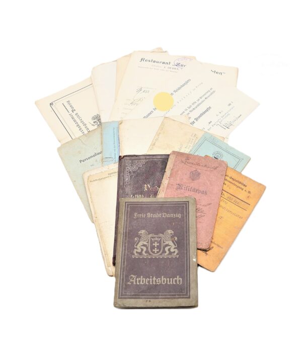 Danzig - Papiernachlass eines Konditormeisters - Mit dem seltenen Arbeitsbuch - Militärpass - Zeugnissen - Meisterbrief