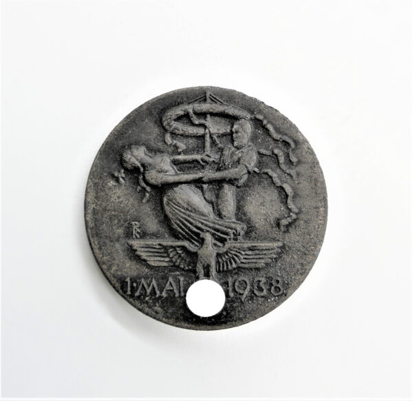 Abzeichen – 1. Mai 1938 – Tag der Arbeit – Hersteller W.D.L. (Wilhelm Deumer, Lüdenscheid)