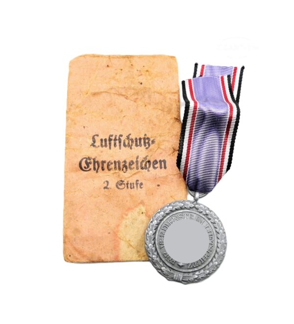 Luftschutz-Ehrenzeichen 2. Klasse 1938 - Mit Verleihungstüte - Hersteller Foerster & Barth, Pforzheim