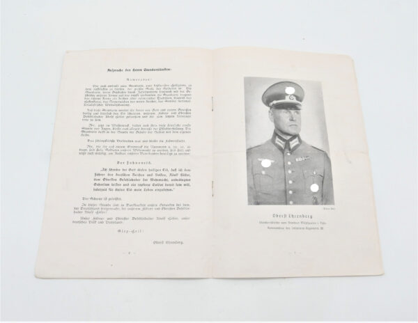 Erinnerungsblatt - Mein Fahneneid - Rekrutenvereidigung Mühlhausen i. Th. 16.11.1937 - Mit 2 Fotos – Bild 3