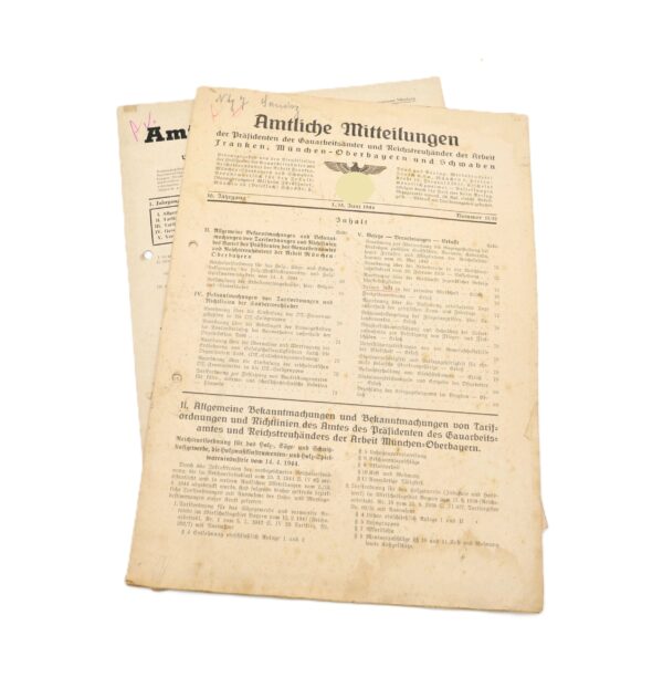 Amtliche Mitteilungen der Präsidenten der Gauarbeitsämter - Franken, München Oberbayern und Schwaben 1944 – Bild 2