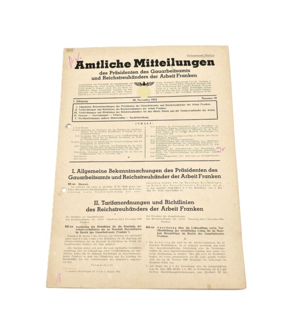 Amtliche Mitteilungen der Präsidenten der Gauarbeitsämter - Franken, München Oberbayern und Schwaben 1944 – Bild 3
