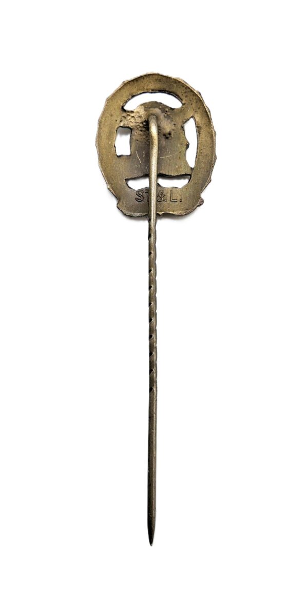 17 mm Miniatur zum DRL Sportabzeichen Bronze – Hersteller ST & L. (Steinhauer & Lück, Lüdenscheid) – Bild 3