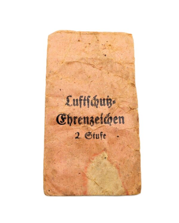Luftschutz-Ehrenzeichen 2. Klasse 1938 - Mit Verleihungstüte - Hersteller Foerster & Barth, Pforzheim – Bild 4