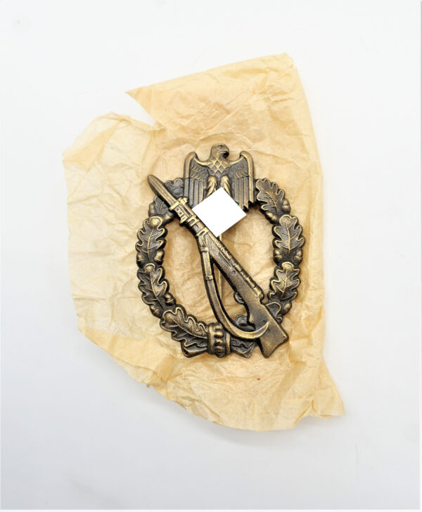 Infanterie Sturmabzeichen Bronze - Hersteller JFS (Josef Feix & Söhne, Gablonz) - Ungetragener Bestzustand