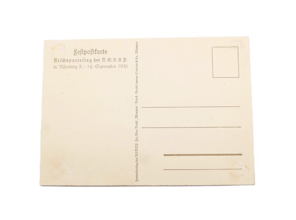 Propaganda Postkarte - Reichsparteitag der NSDAP in Nürnberg - 8. - 14. September 1936 - Feldpostkarte – Bild 2