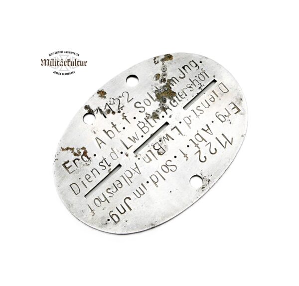 Erkennungsmarke - Luftwaffe - Erg. Abt. f. Sold. im Ing. Dienst d. Lw. Bln. Adlershof - EKM – Dogs Tag