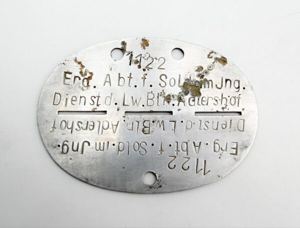 Erkennungsmarke - Luftwaffe - Erg. Abt. f. Sold. im Ing. Dienst d. Lw. Bln. Adlershof - EKM – Dogs Tag – Bild 2
