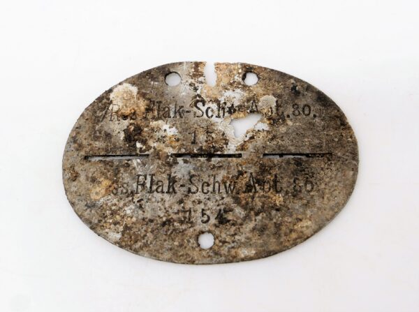 Erkennungsmarke – 3. Res. Flak - Schw. Abt. 80 – Bodenfund – EKM – Dogs Tag – Bild 2