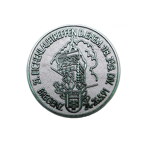 Abzeichen – 21. Eichenlaubtreffen der ehemaligen 118. Jäger Division - Bregenz, 24.-26. 05. 1991