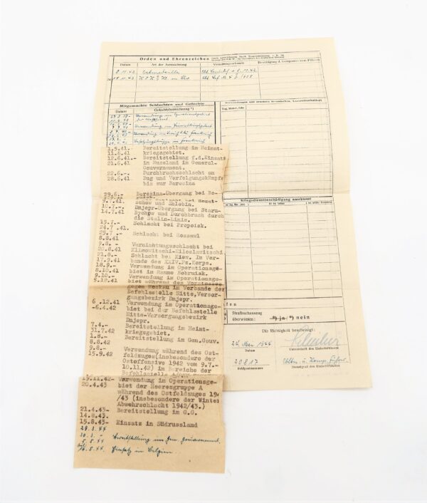 Wehrpass - Wehrmachts-Führerschein - Eines Unteroffiziers der 4. Komp. Kw. Tr. Regt. 605 - Umfangreicher Gefechtskalender – Bild 17