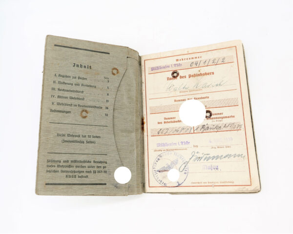 Wehrpass - Wehrmachts-Führerschein - Eines Unteroffiziers der 4. Komp. Kw. Tr. Regt. 605 - Umfangreicher Gefechtskalender – Bild 4