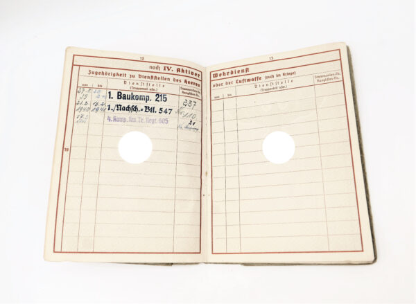 Wehrpass - Wehrmachts-Führerschein - Eines Unteroffiziers der 4. Komp. Kw. Tr. Regt. 605 - Umfangreicher Gefechtskalender – Bild 8