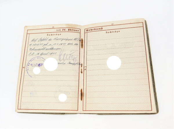 Wehrpass - Wehrmachts-Führerschein - Eines Unteroffiziers der 4. Komp. Kw. Tr. Regt. 605 - Umfangreicher Gefechtskalender – Bild 11