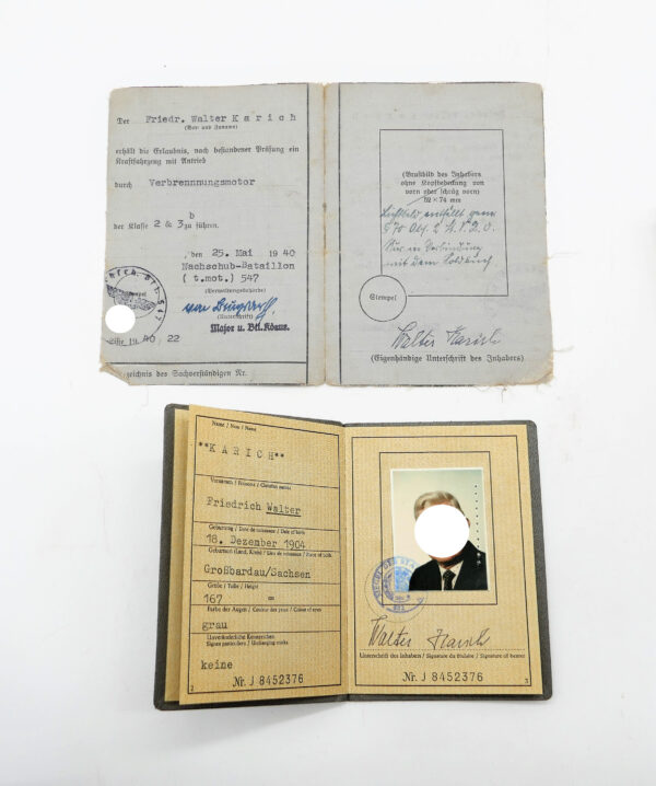 Wehrpass - Wehrmachts-Führerschein - Eines Unteroffiziers der 4. Komp. Kw. Tr. Regt. 605 - Umfangreicher Gefechtskalender – Bild 16
