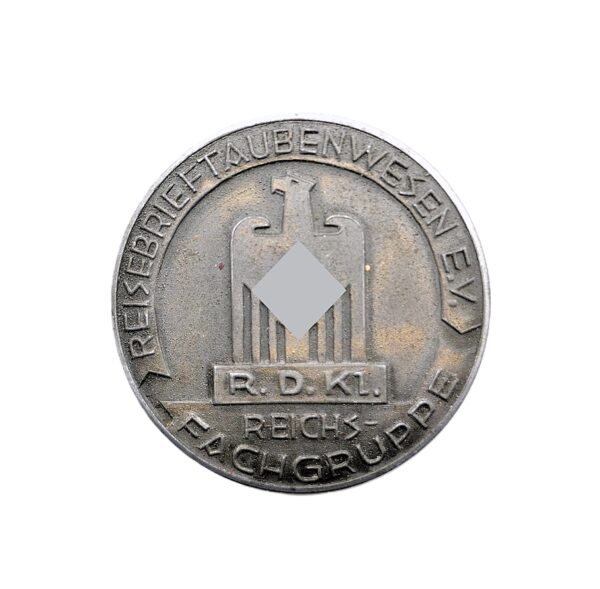 R.D.Kl. Medaille im Verleihungsetui - Reichsfachgruppe Reisebrieftaubenwesen - Für hervorragende Flugleistungen 1936 - Taube - Tauben – Bild 2