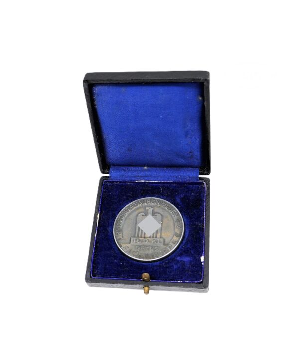 R.D.Kl. Medaille im Verleihungsetui - Reichsfachgruppe Reisebrieftaubenwesen - Für hervorragende Flugleistungen 1936 - Taube - Tauben