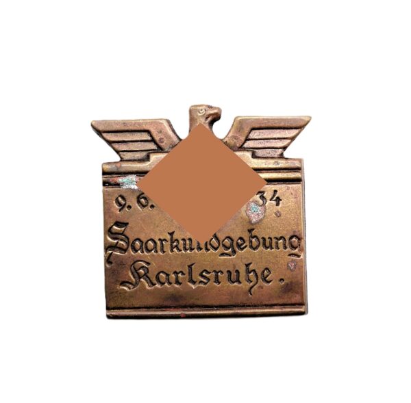 Abzeichen - Saarkundgebung Karlsruhe - Fidelitas 09. 06. 1934