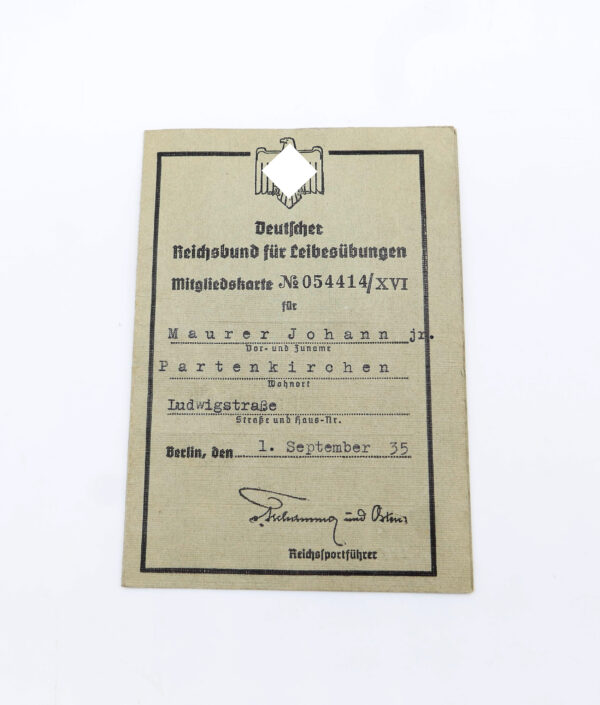 Deutsches Rotes Kreuz (DRK) Personal Ausweis - Mitgliedskarte DRL - Reisepass Deutsches Reich - Papiere eines Mannes – Bild 5