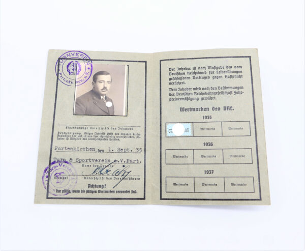 Deutsches Rotes Kreuz (DRK) Personal Ausweis - Mitgliedskarte DRL - Reisepass Deutsches Reich - Papiere eines Mannes – Bild 6