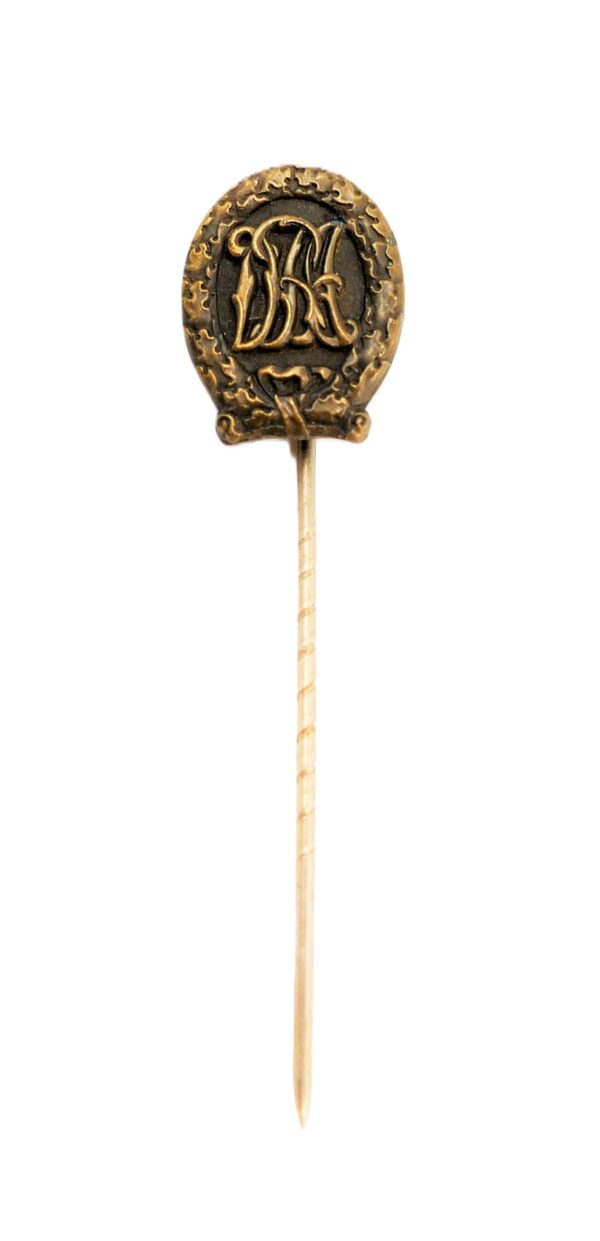 19 mm Miniatur DRA Sportabzeichen Bronze - Hersteller L. CHR. LAUER NÜRNBERG - BERLIN S.W. 68 – Bild 2