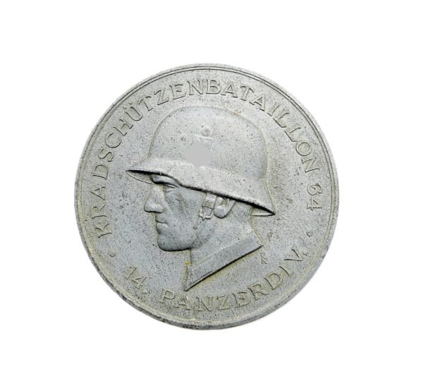 Stalingrad Erinnerungsmedaille des Kradschützenbataillon 64 der 14. Panzerdivision – Im seltenen Verleihungsetui - Etui – Bild 2
