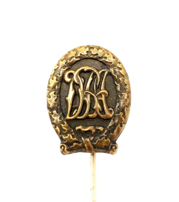19 mm Miniatur DRA Sportabzeichen Bronze - Hersteller L. CHR. LAUER NÜRNBERG - BERLIN S.W. 68