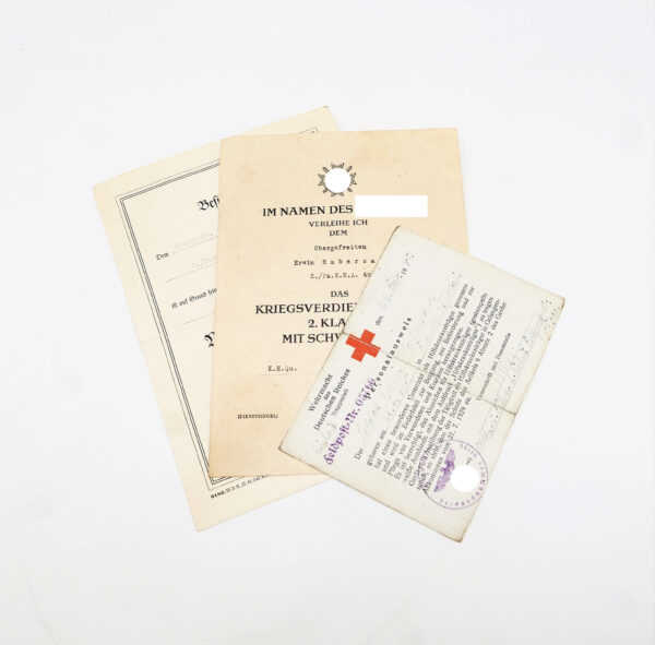Urkunden eines Obergefreiten der 2./Pz.K.N.A. - VWA - KVK Urkunde mit Unterschrift SS Obergruppenführer Paul Hausser