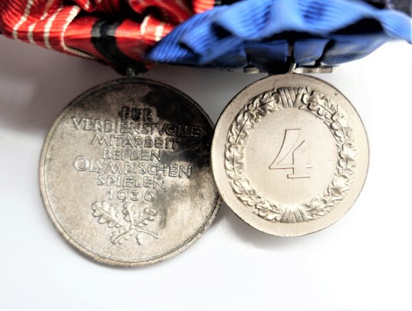 2er Ordensspange – Dienstauszeichnung für 4 Jahre – Deutsche Olympia-Erinnerungsmedaille 1936 - Mit Feldspange – Bild 3
