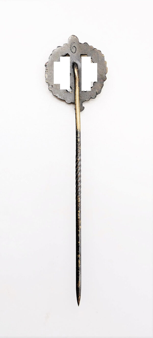 16 mm Miniatur zum SA Sportabzeichen Bronze – Hersteller 6 (Fritz Zimmermann, Stuttgart) – Bild 3