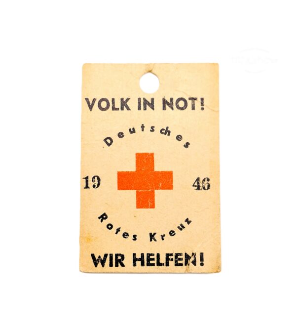 Anhänger aus Papier - Volk in Not - Deutsches Rotes Kreuz - Wir Helfen ! - 1946 - DRK
