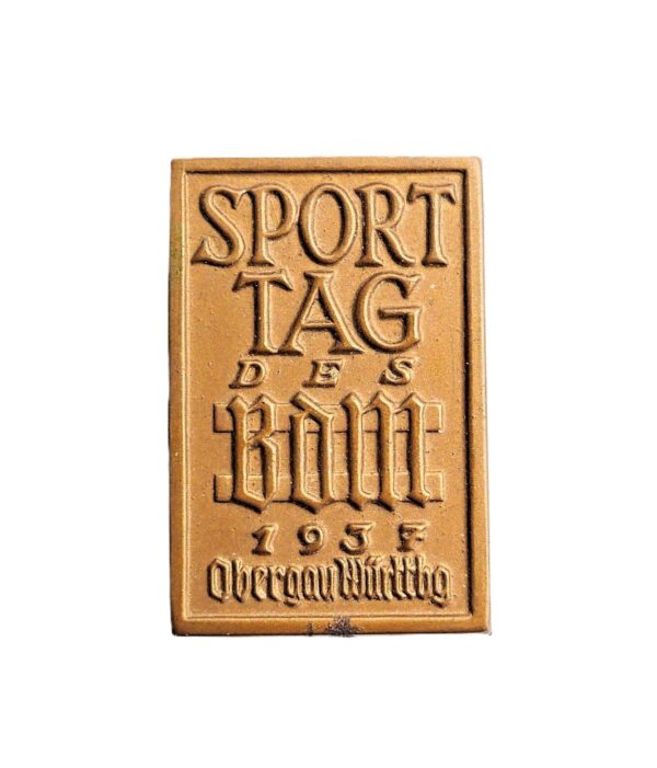 Abzeichen - Sporttag des BDM (Bund deutscher Mädel) 1937 - Obergau Württemberg