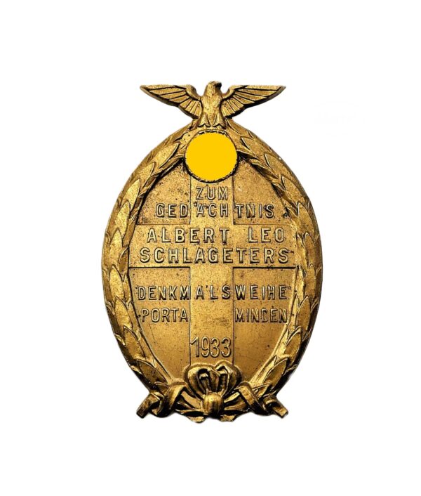 Abzeichen - Zum Gedächtnis Albert Leo Schlageters - Denkmalweihe Porta Minden 1933