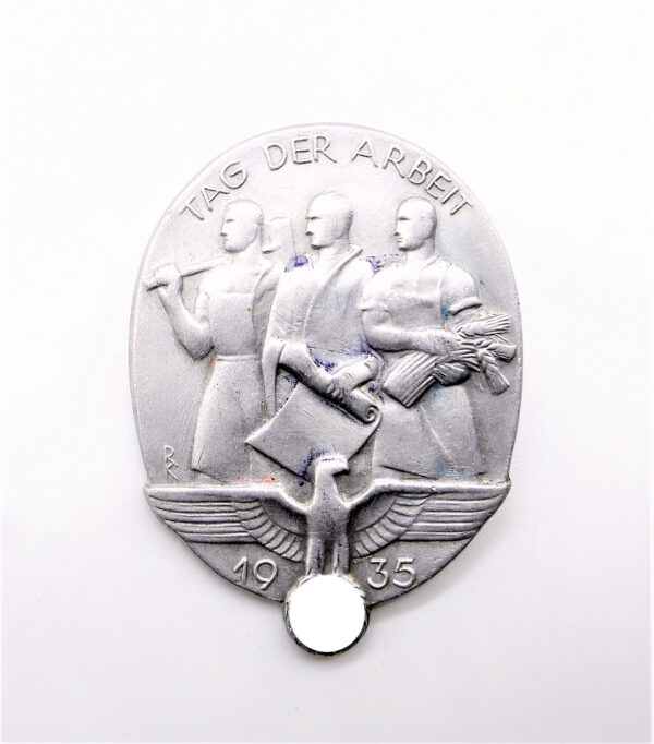 Abzeichen – Tag der Arbeit 1935 – Hersteller E. F. Wiedmann, Frankfurt a. MS.