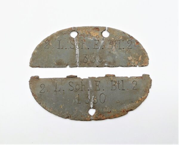 Erkennungsmarke – 2. L. Sch. E. Btl. 2 (Landes - Schützen - Ersatz - Bataillon) – 1380 - EKM – Dogs Tag - Bodenfund – Bild 2