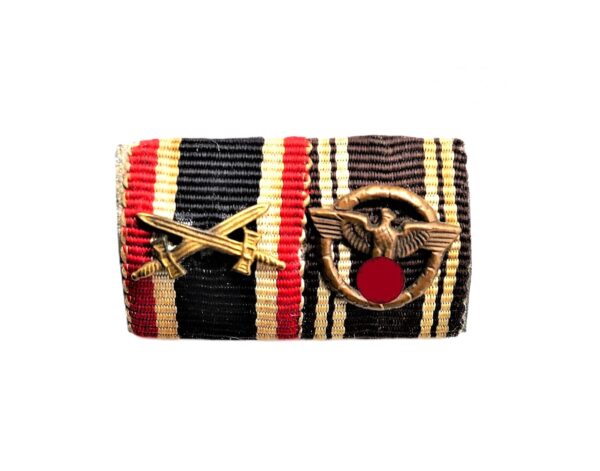 Feldspange - Kriegsverdienstkreuz 2. Klasse mit Schwerter - NSDAP Dienstauszeichnung Bronze - Mit Adler Auflage - KVK - Bandspange – Bild 2